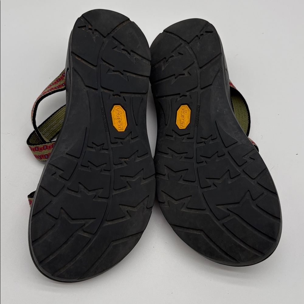 Chaco Red Green Zhong Open Back Vibram Sole Sandals Women Size 8 - Picture 2 of 4